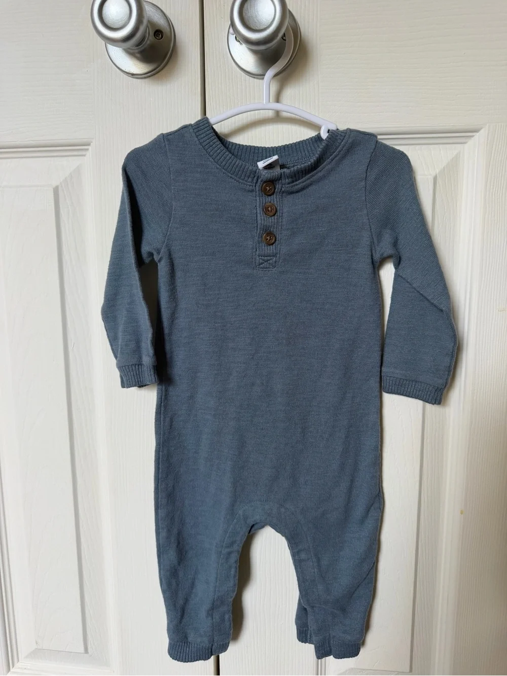 Old Navy Blue and Charcoal Knit Baby One-Piece Duo